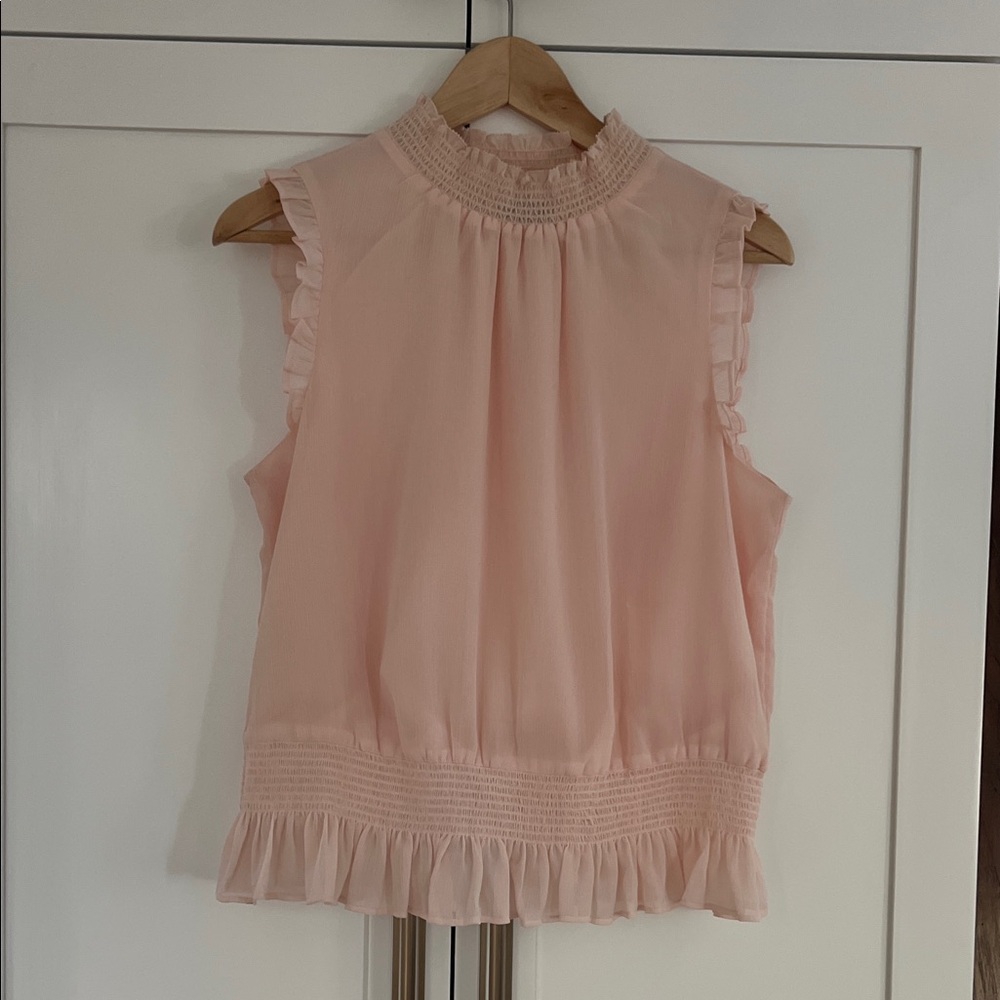 J. Crew Light Pink Ruffle Blouse